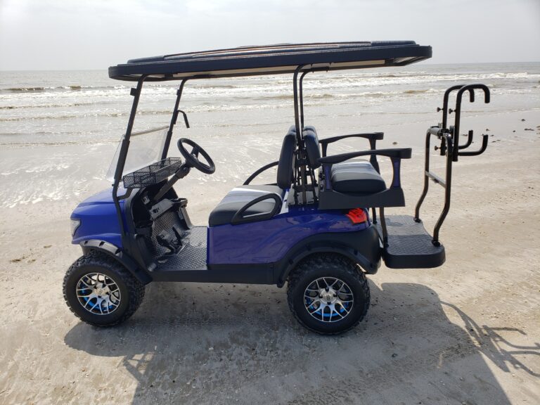 Blue Golf Cart with Alpha Body