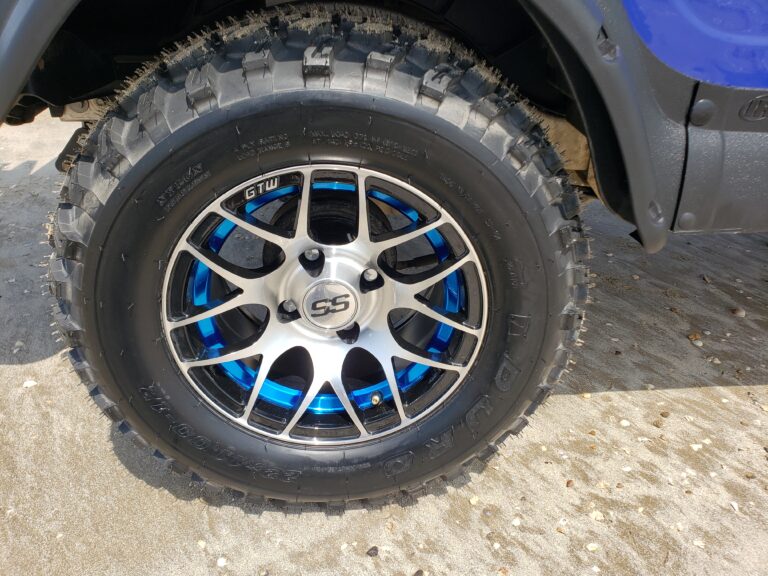 Golf Cart Wheel with Blue Accent